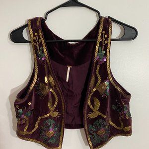 Free people Sequin velvet vest